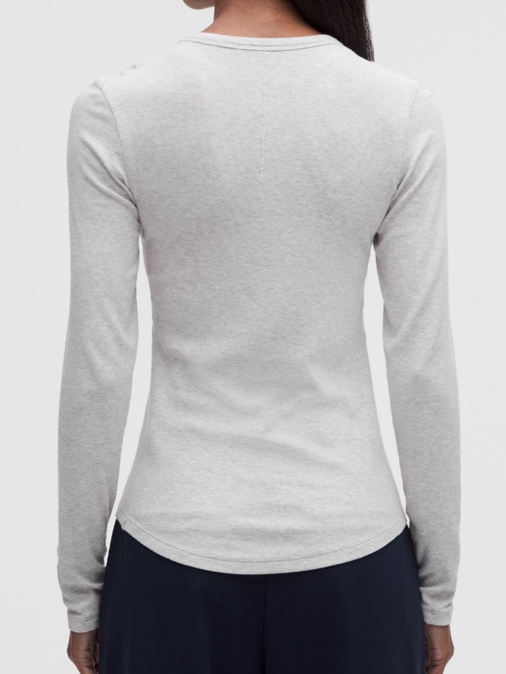 lululemon athletica Hold Tight Light Gray Long-Sleeve Crew Top - Picture 3 of 15